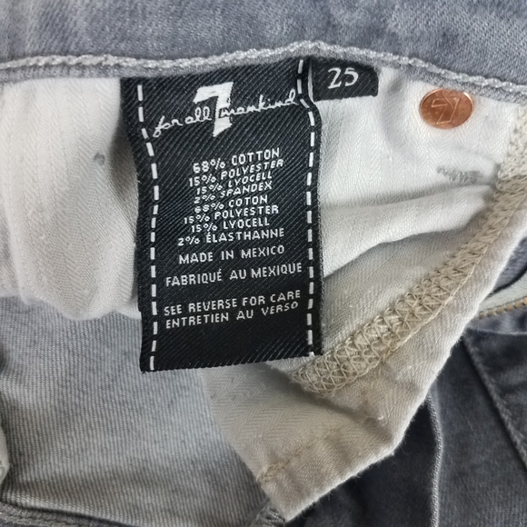 7FAM Gwenevere Skinny Stretch Grey Ankle Jeans - Picture 6 of 11